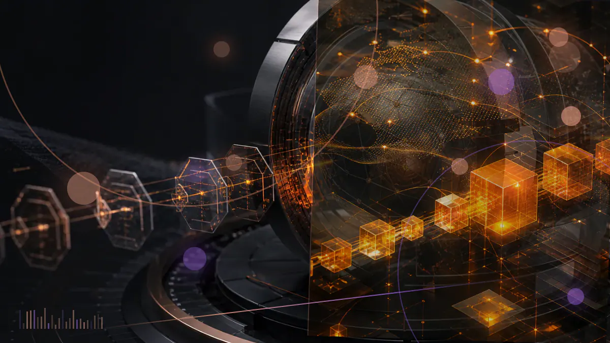 Conceptual illustration of institutional Bitcoin and Ether custody infrastructure connecting secure digital wallets to Nasdaq market systems