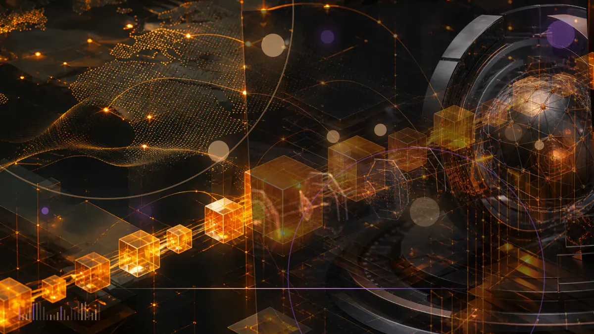 Conceptual illustration of a New Hampshire public-finance document connected to secured Bitcoin collateral