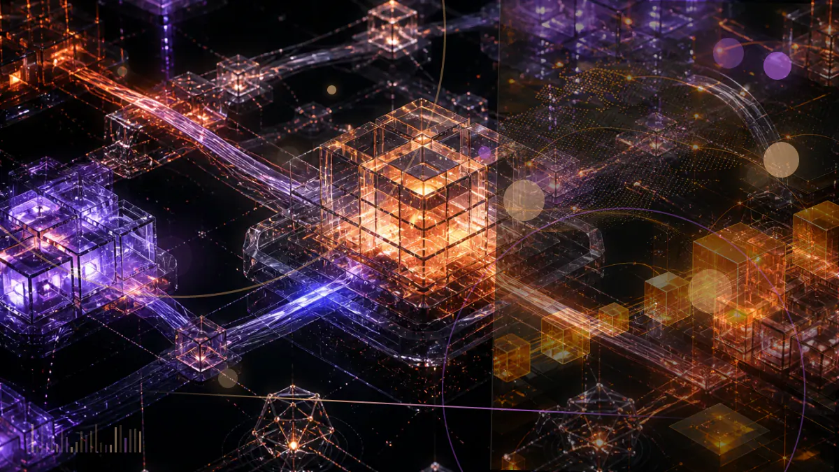 Conceptual illustration of a New York banking charter, a 90-day regulatory review calendar and a digital-asset network