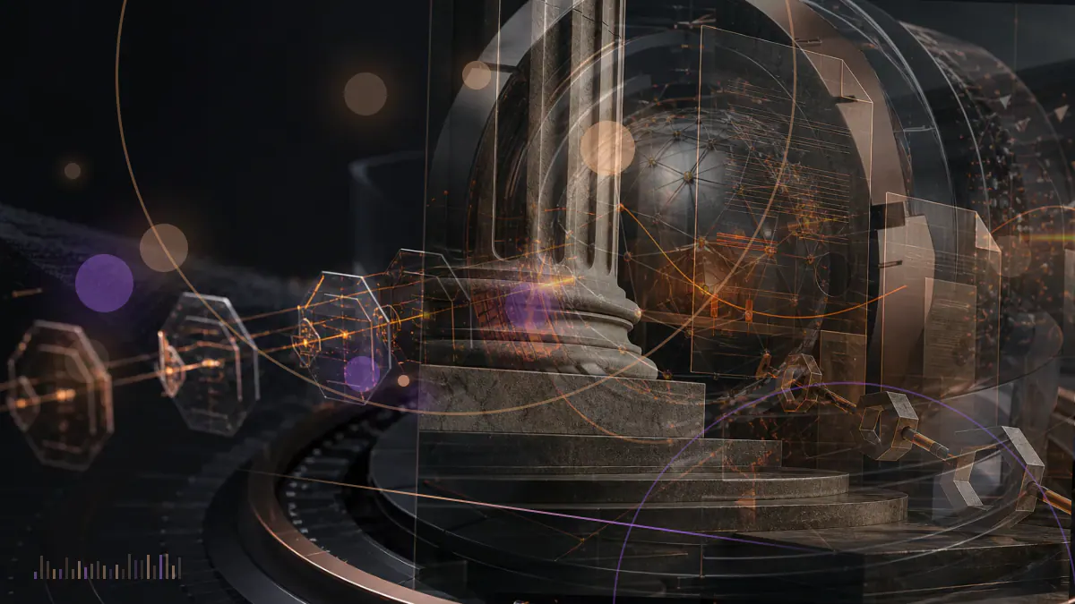 Conceptual illustration of a New York regulatory gateway connecting a cryptocurrency startup, a licensed institution and reviewed digital assets
