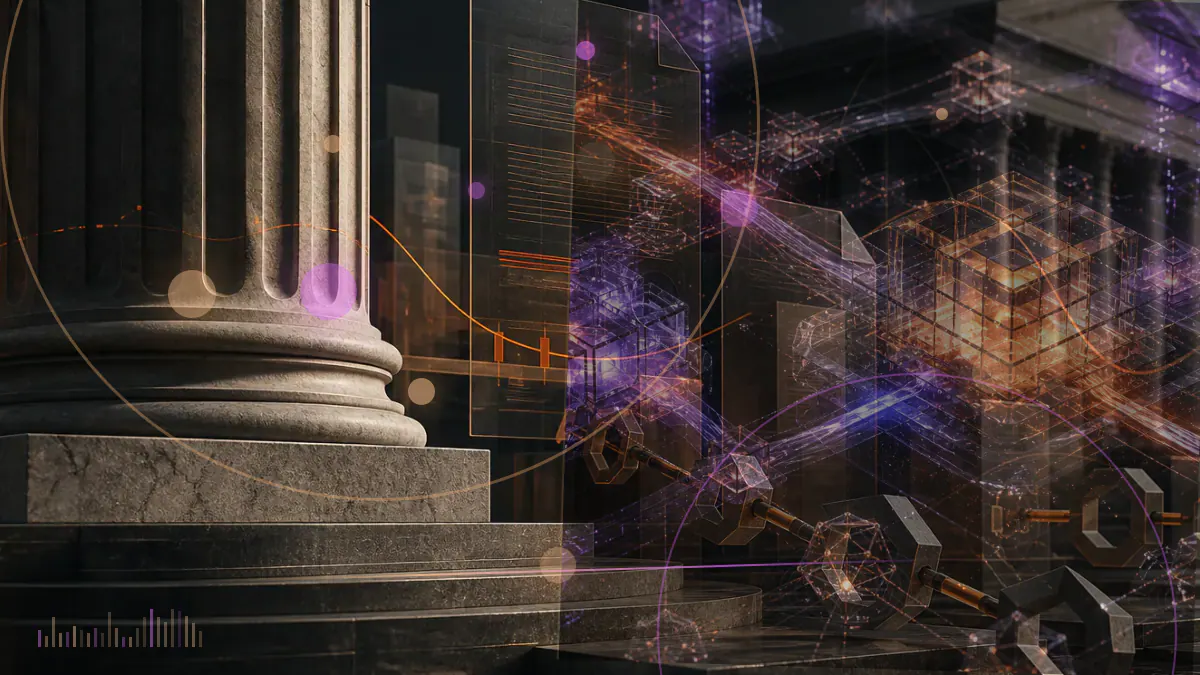 Conceptual illustration of a fractured cross-chain bridge releasing wrapped cryptocurrency assets across interconnected ledgers