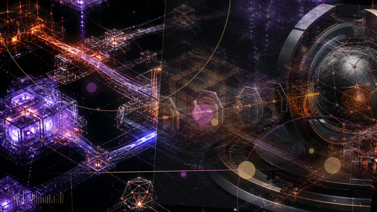 Conceptual illustration of cryptocurrency transaction paths connecting compromised exchanges to a North Korean state-cyber network and missile silhouette
