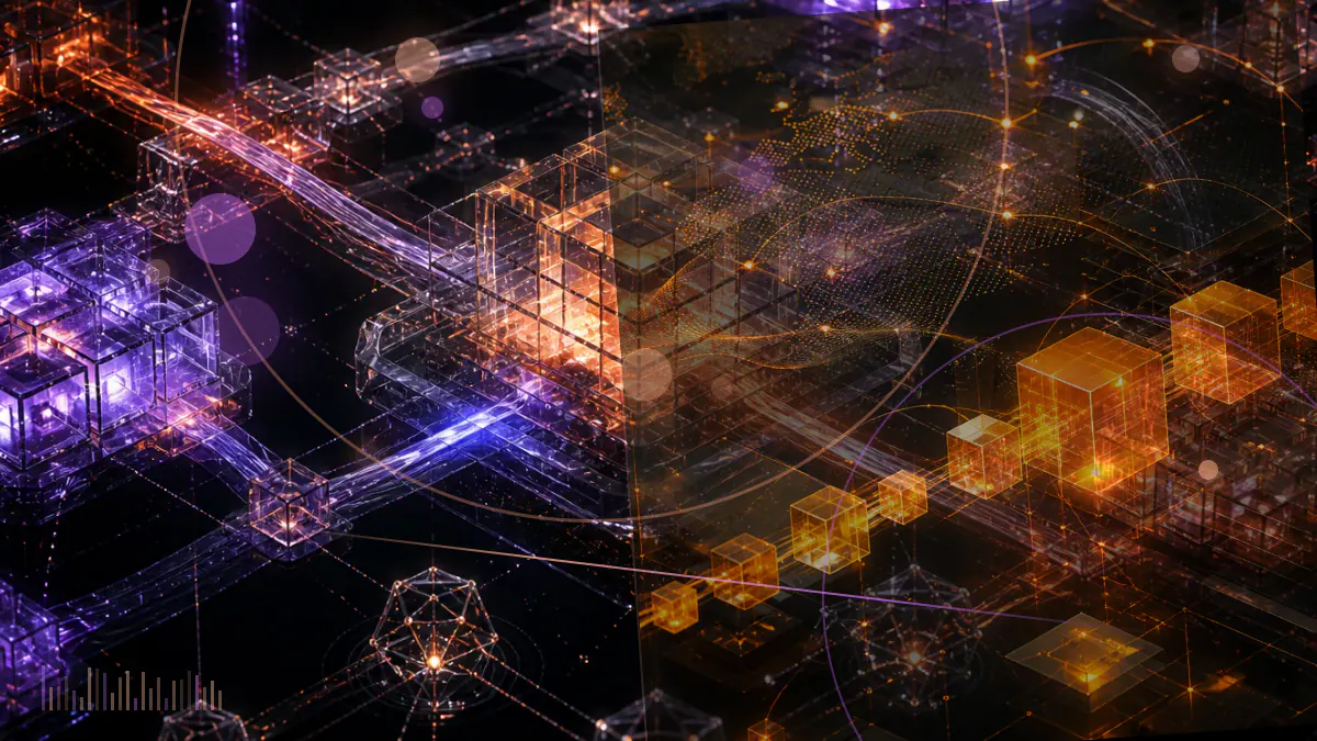 Conceptual illustration of regulated digital dollar payments moving through a permissioned bank ledger