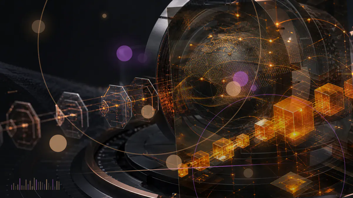 Conceptual illustration of a regulated bank connected to cryptocurrency custody, stablecoin reserves and a distributed-ledger network