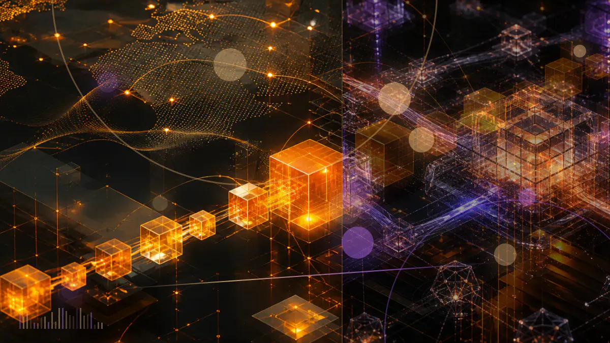 Conceptual illustration of a cryptocurrency exchange node being isolated by a U.S. sanctions barrier