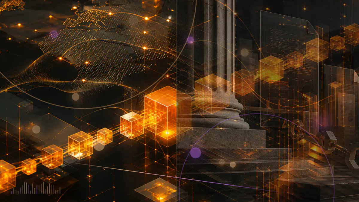 Conceptual illustration of a centralized cryptocurrency exchange gateway closing beside a map outline of India and digital-asset symbols