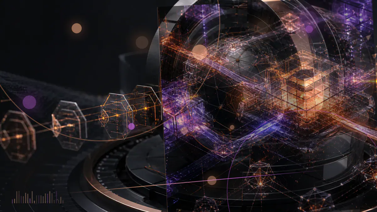 Conceptual illustration of Ethereum NFT tiles flowing through a marketplace graph that peaks at $323 million in daily volume