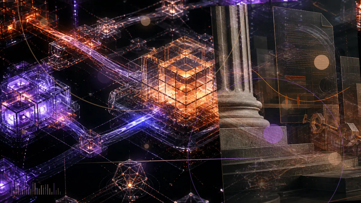 Conceptual illustration of an NFT marketplace gallery facing a United States regulatory notice.