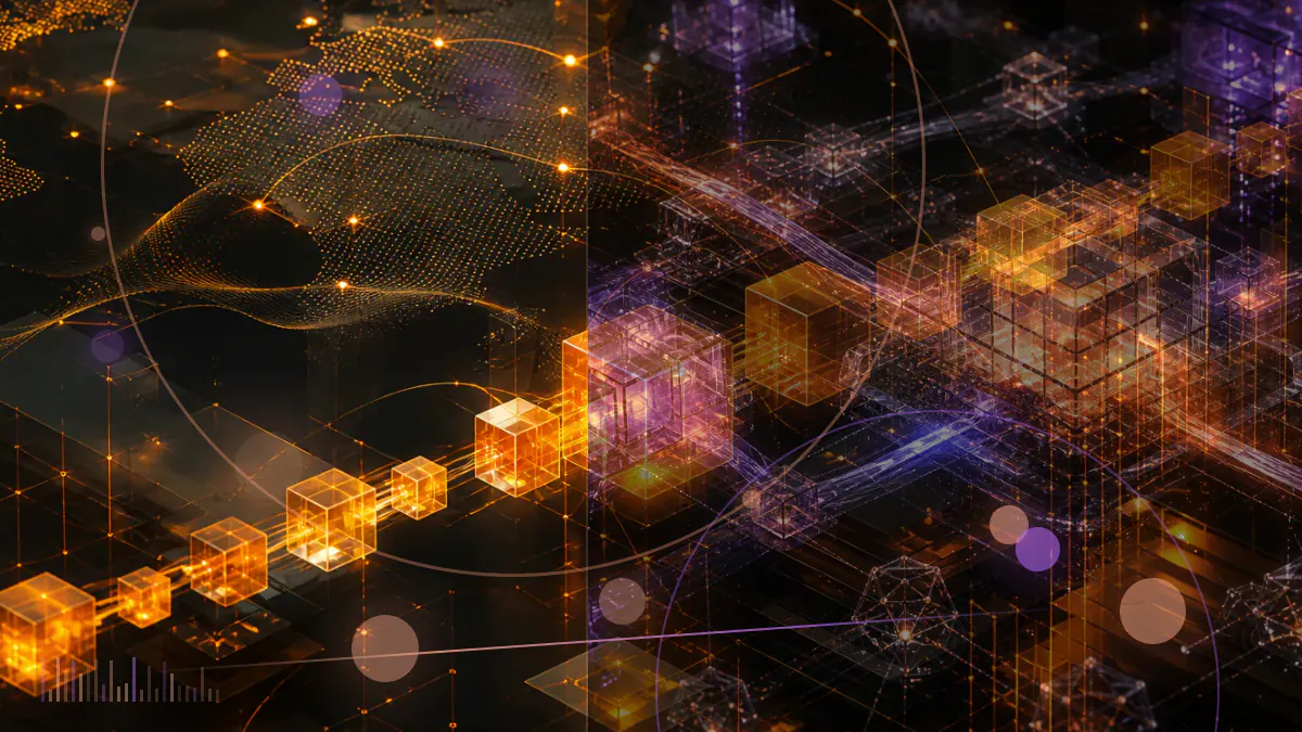 Conceptual illustration of a peer-to-peer Bitcoin trading network going offline while users withdraw assets to personal wallets