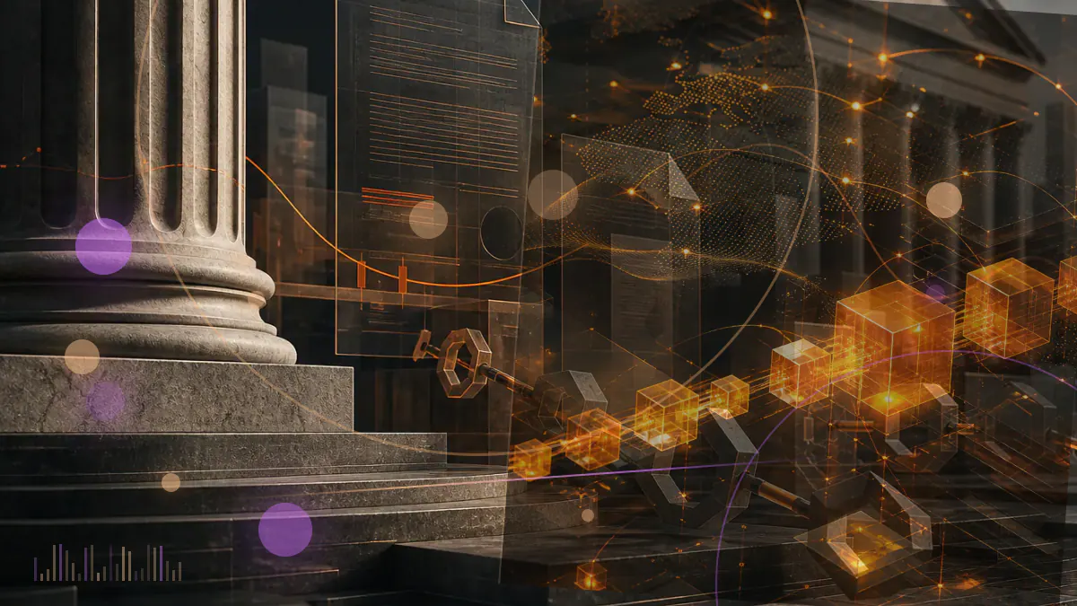 Conceptual illustration of five specialized blockchain networks connecting to Polkadot’s central Relay Chain