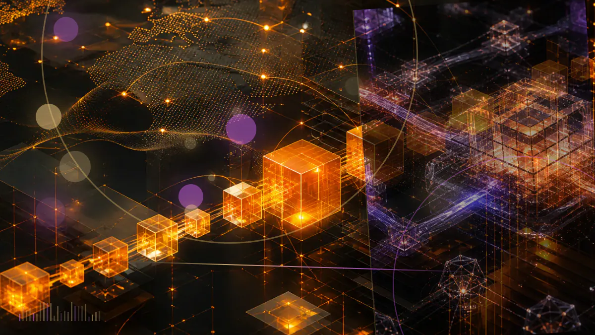 Conceptual illustration of parallel blockchain lanes connecting to a central Polkadot relay network as governance activates crowdloans