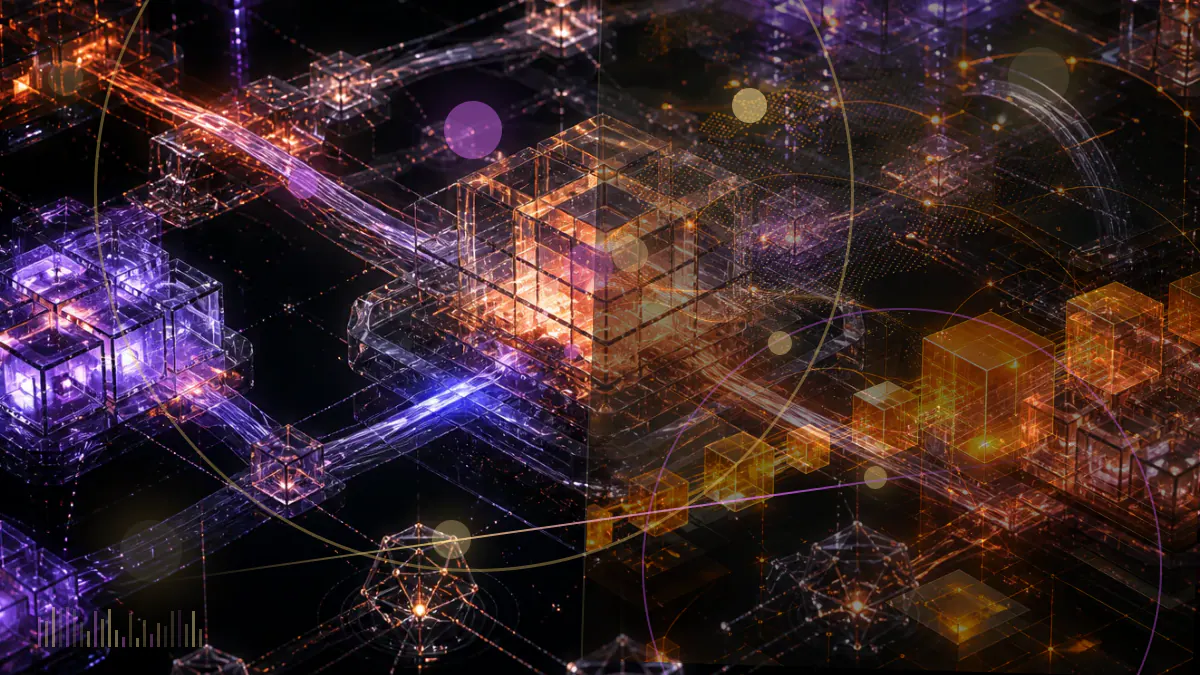 Conceptual illustration of digital assets moving back across three interconnected blockchain networks after a protocol exploit