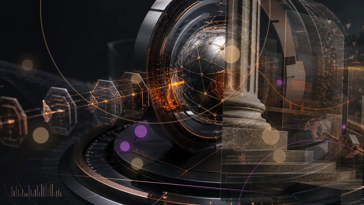 Conceptual illustration of bitcoin locked inside a corporate loan structure with changing floor, ceiling and barrier levels