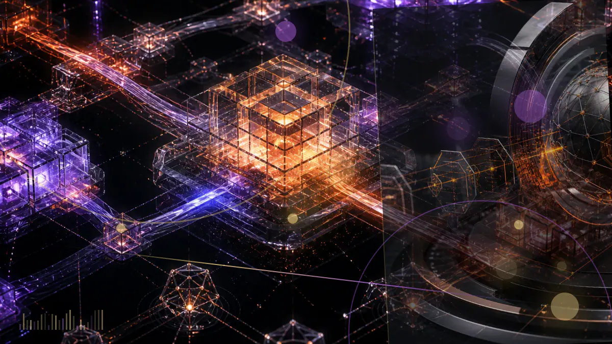 Conceptual illustration of a bitcoin symbol connected through a regulated exchange ticker to futures contracts