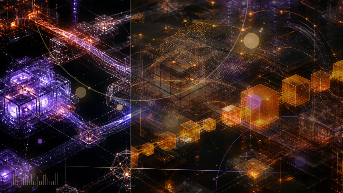 Conceptual illustration of unbacked tokens crossing a damaged bridge between Ethereum and BSC as lending functions shut down