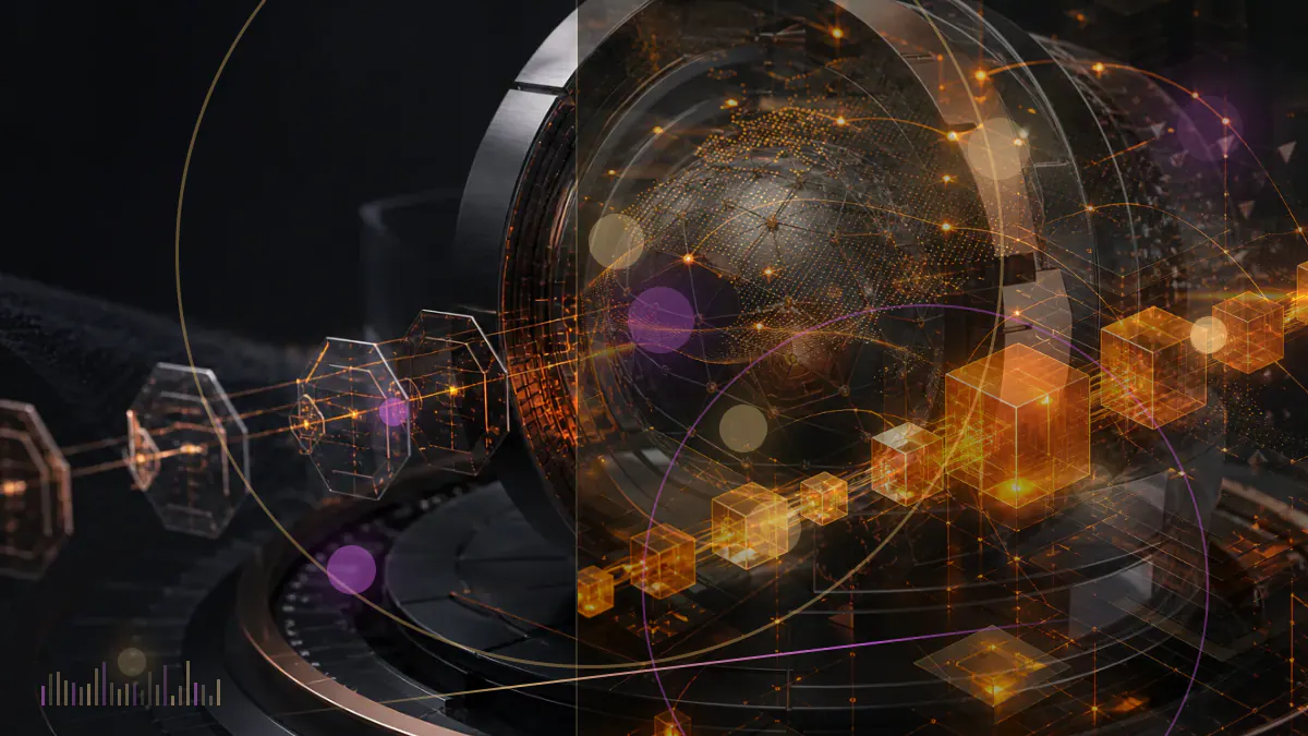Conceptual illustration of Australian central-bank settlement rails connecting stablecoins and tokenised financial assets while a retail digital dollar remains separate