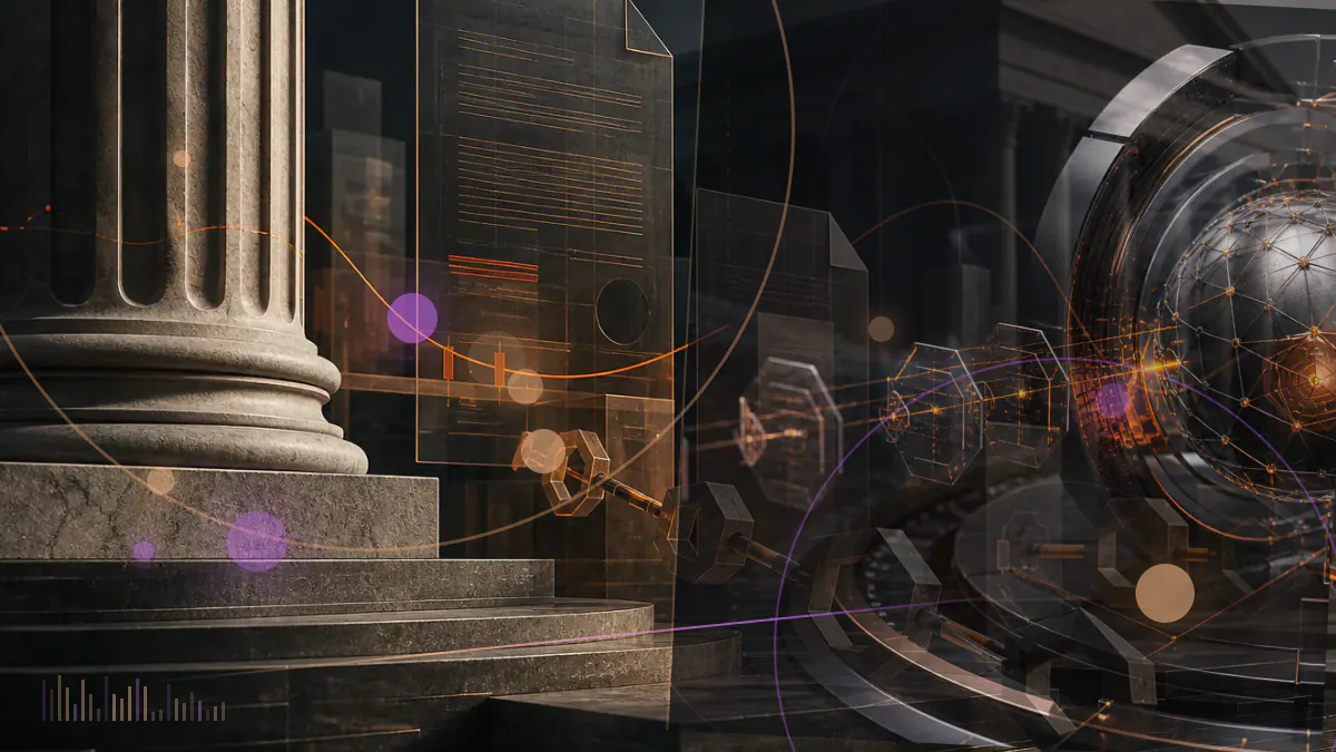 Conceptual illustration of a digital Swedish krona token moving between a central-bank node, approved financial institutions and consumer wallets