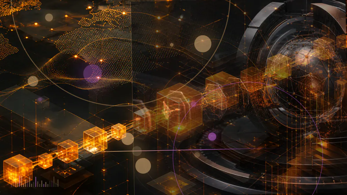 Conceptual illustration of regulated cross-border payment rails connecting Singapore with a digital token network