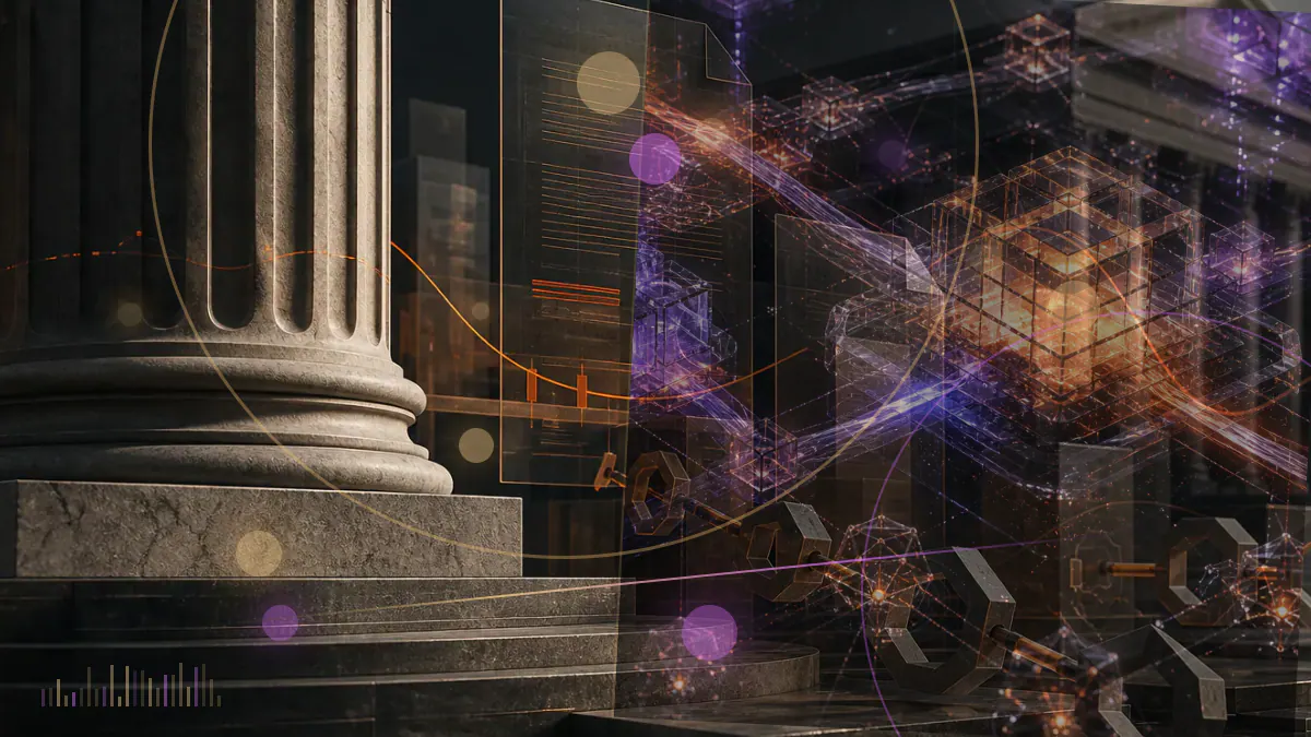 Conceptual illustration of cryptocurrency mining equipment connected to a regional electricity grid with restricted zones