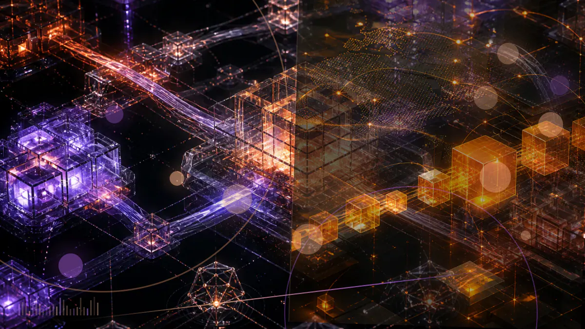 Conceptual illustration of a regulatory review document connecting a mutual fund ledger with bitcoin futures contracts