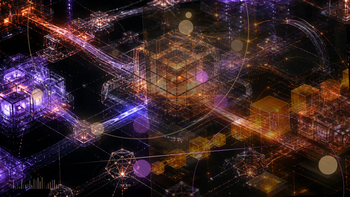 Conceptual illustration of a bitcoin trust document facing a regulatory barrier and federal courthouse