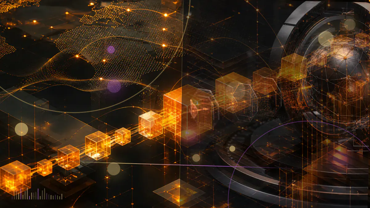 Conceptual illustration of parallel SEC and CFTC case files surrounding a cryptocurrency liquidity-pool ledger