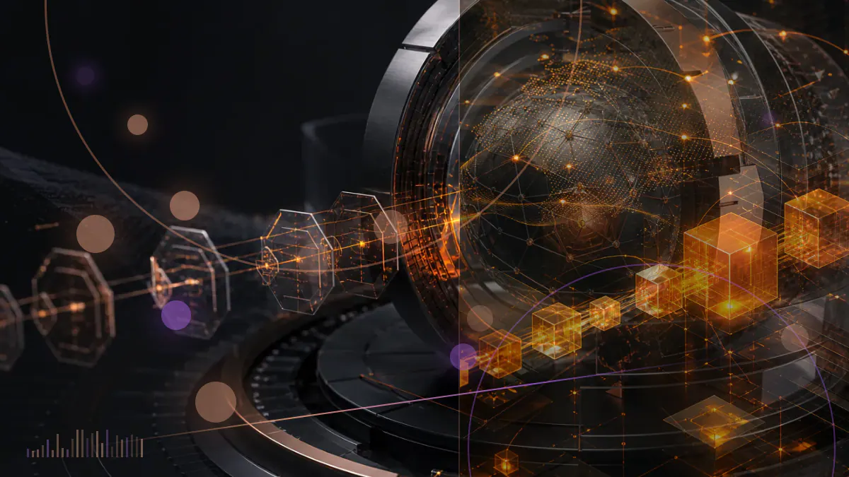Conceptual illustration of regulated securities and derivatives exchanges connecting to a spot cryptocurrency market under joint SEC and CFTC oversight