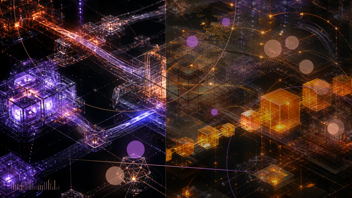 Conceptual illustration of a digital restaurant membership token beside an SEC enforcement order and blockchain ledger