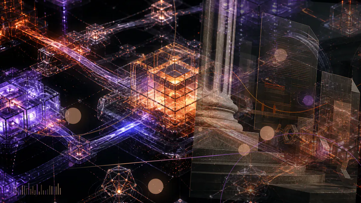 Conceptual illustration of institutional crypto assets moving between an exchange account and a regulated custody vault under SEC scrutiny
