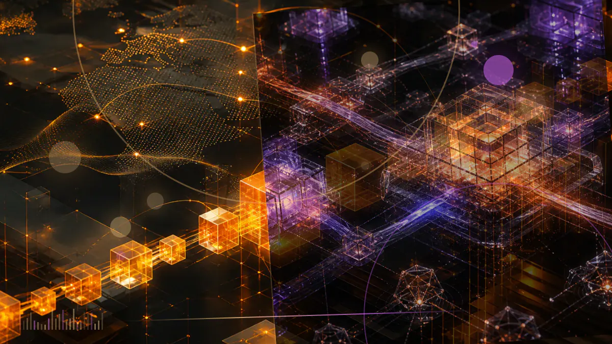 Conceptual illustration of two ether investment products passing through an SEC exchange-listing review gate