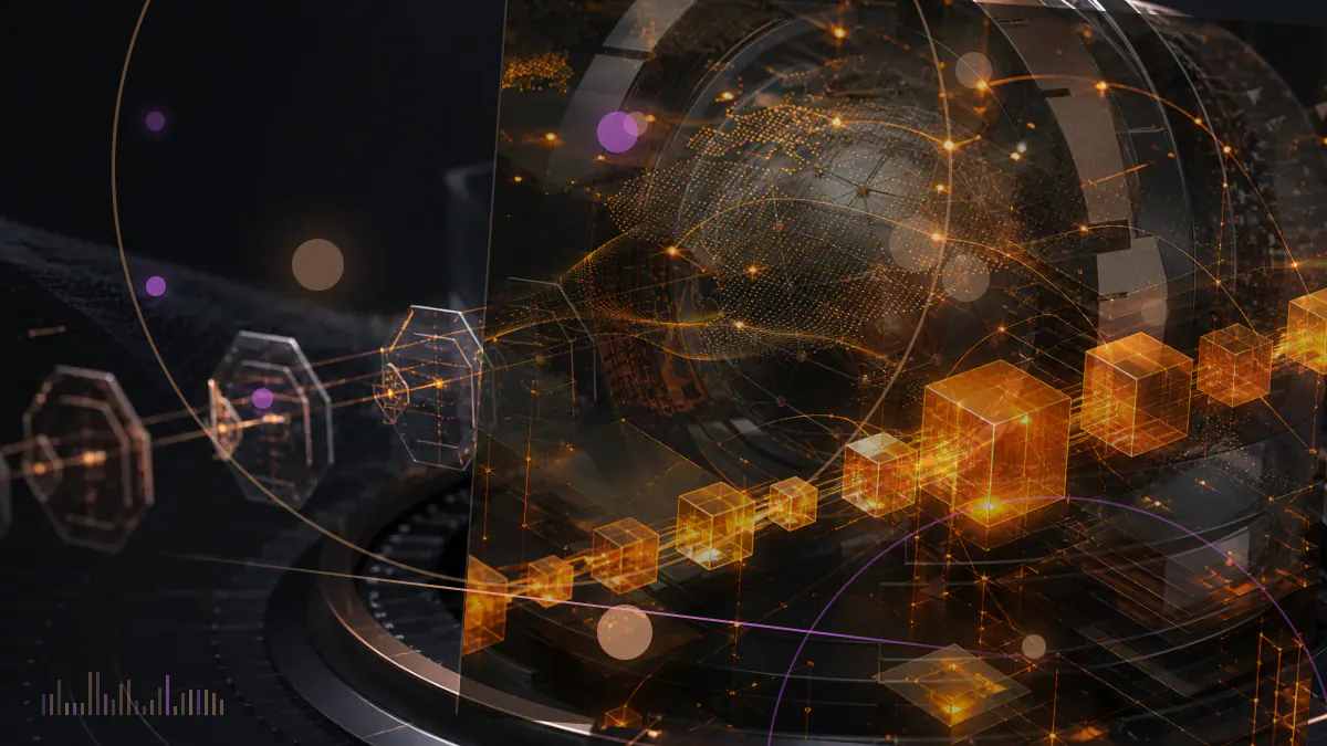 Conceptual illustration of a regulatory case file beside a Hydro token network and an order book distorted by automated trading activity