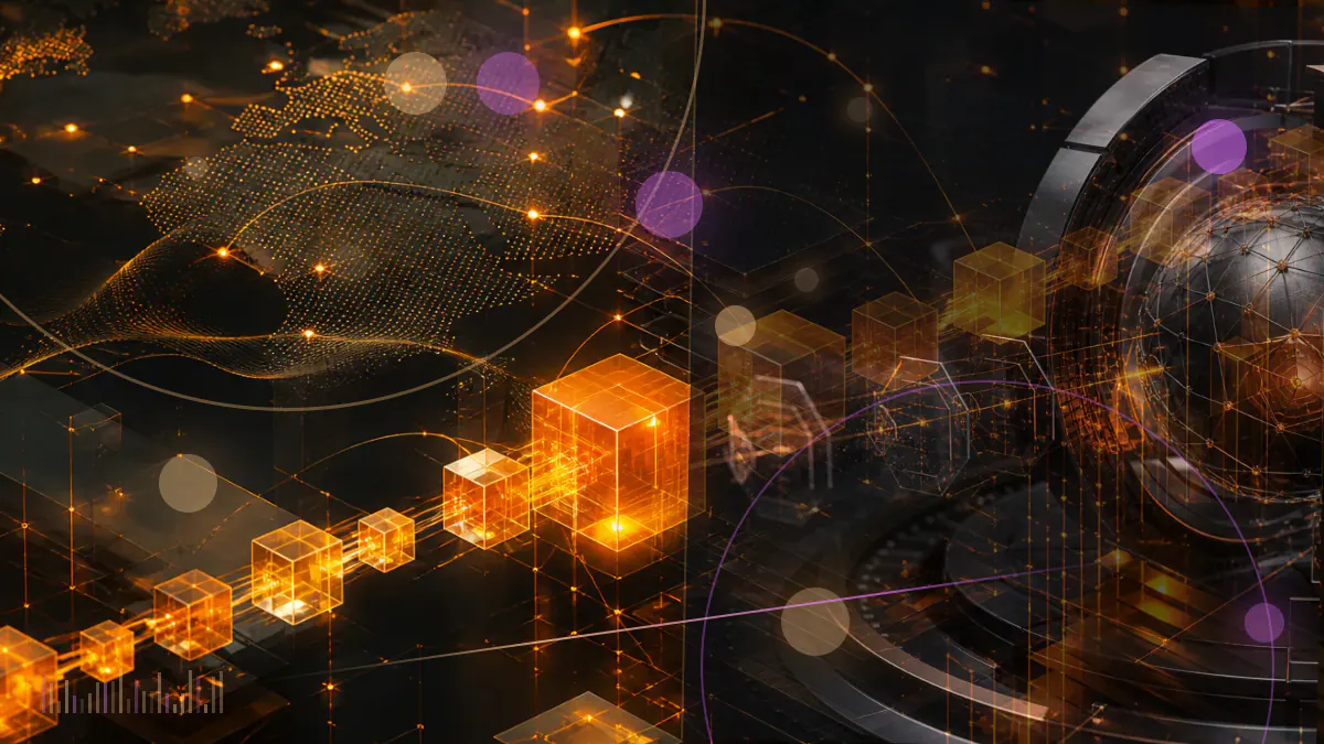 Conceptual illustration of an SEC policy team assembling around a regulatory ledger connected to digital-asset networks