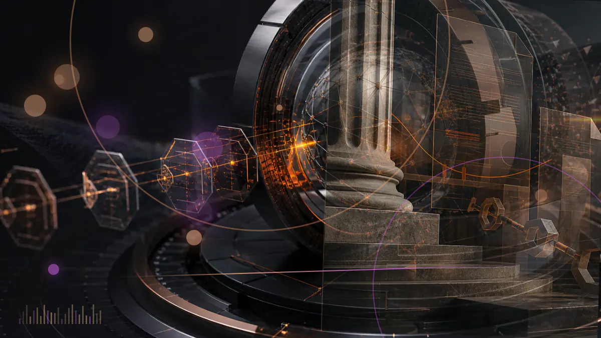 Conceptual illustration of nine bitcoin-linked fund documents awaiting review at a securities regulator