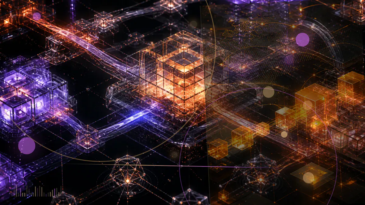 Conceptual illustration of a cryptocurrency ledger intersecting with court filings and regulatory scales