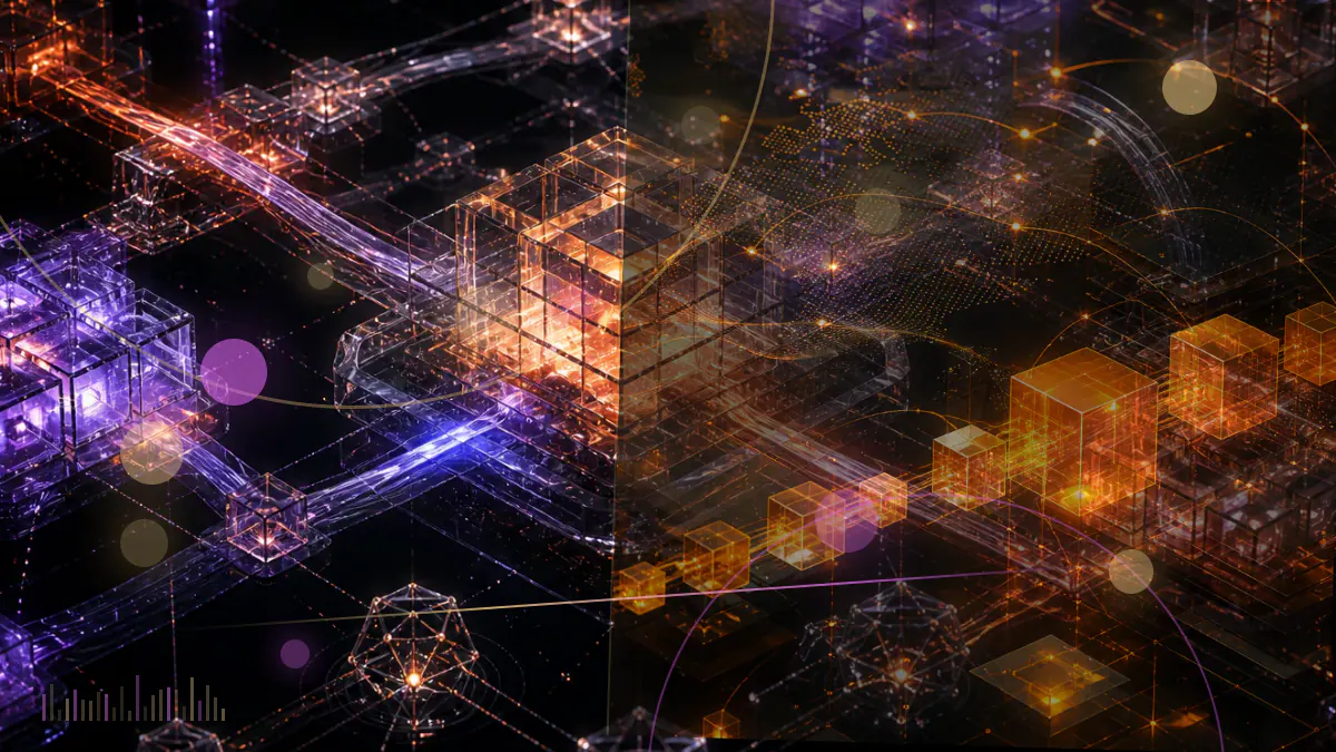 Conceptual illustration of XRP and Dogecoin symbols approaching a formal exchange-listing review gate