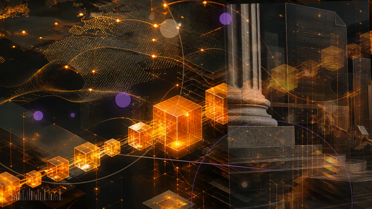 Conceptual illustration of nine bitcoin-futures fund documents halted at a United States regulatory review barrier