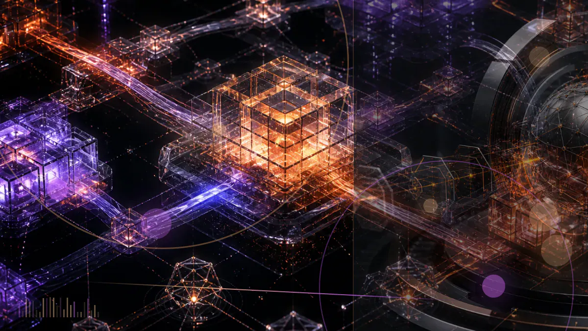 Conceptual illustration of an SEC court filing dividing the Gemini exchange from the Genesis crypto-lending network