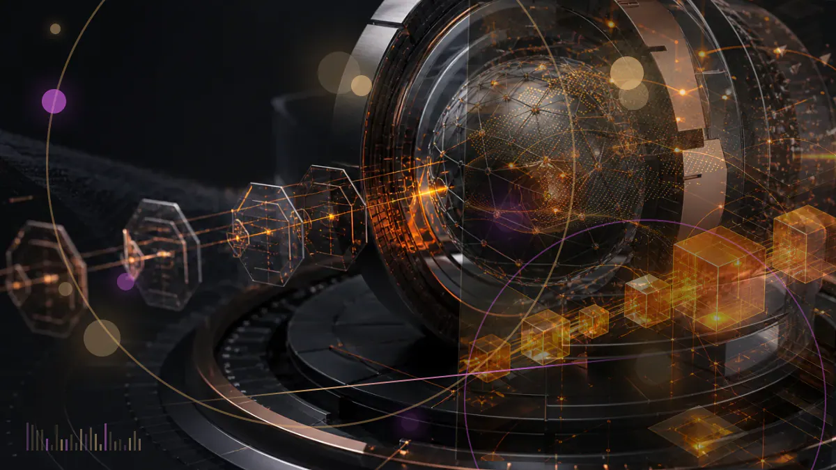 Conceptual illustration of an institutional crypto trading network intersecting with a regulatory filing and compliance ledger
