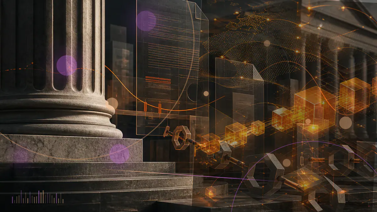 Conceptual cryptocurrency editorial illustration for SEC commissioner addressed when crypto user interfaces implicate registration