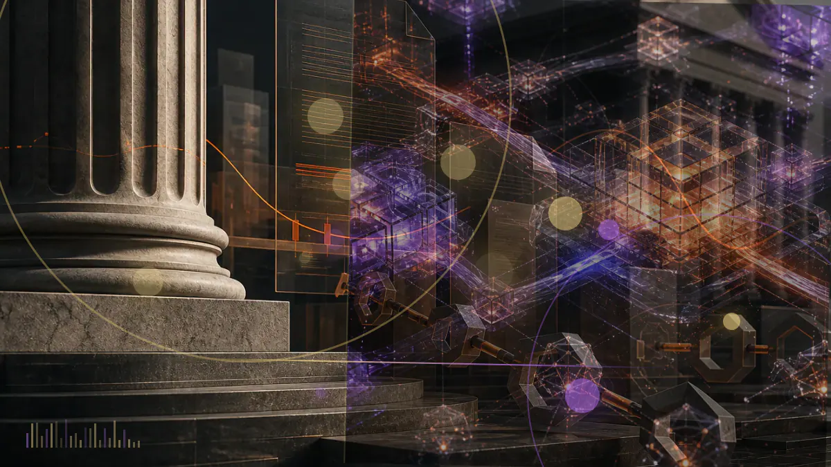 Conceptual illustration of a token offering passing through issuer, trading-platform and securities-regulation checkpoints