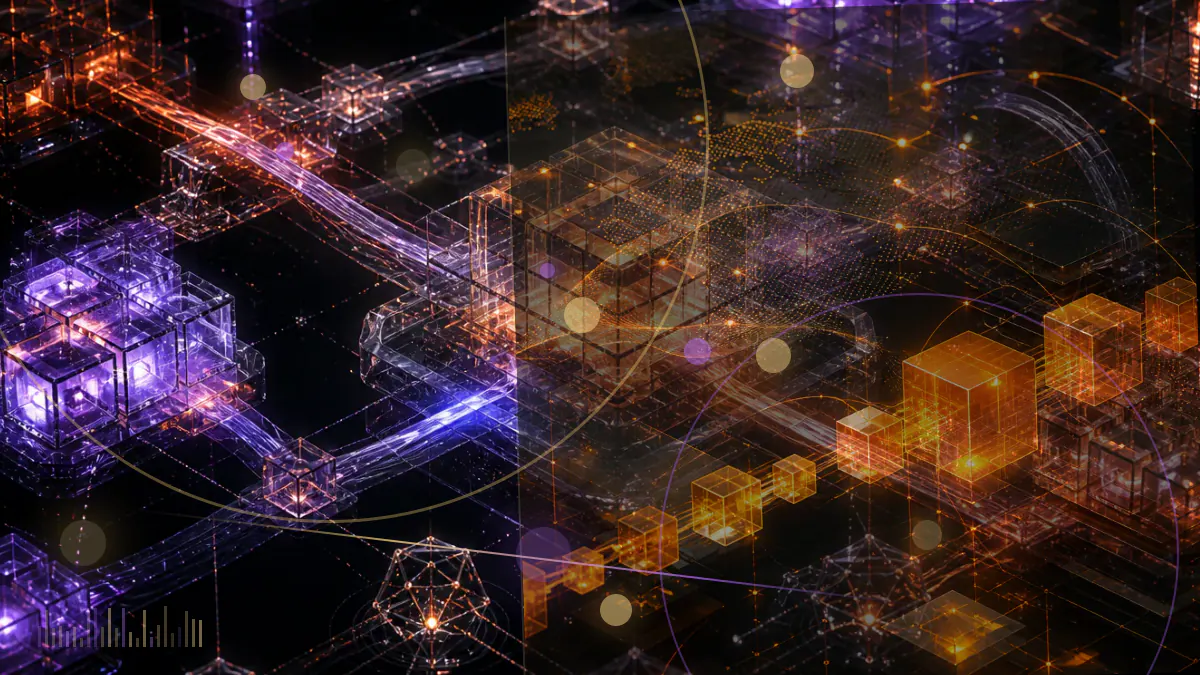 Conceptual illustration of the U.S. Capitol connected to divided SEC and CFTC digital-asset regulatory pathways