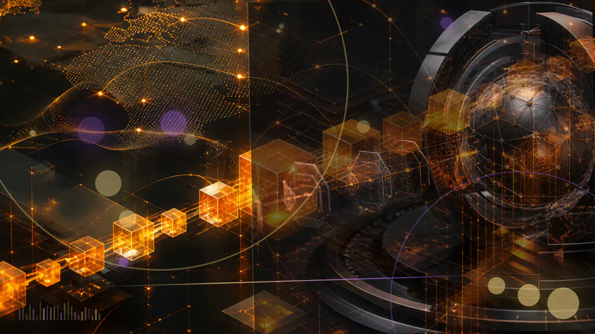 Conceptual illustration of a U.S. Capitol tax ledger overlaid with cryptocurrency and blockchain nodes