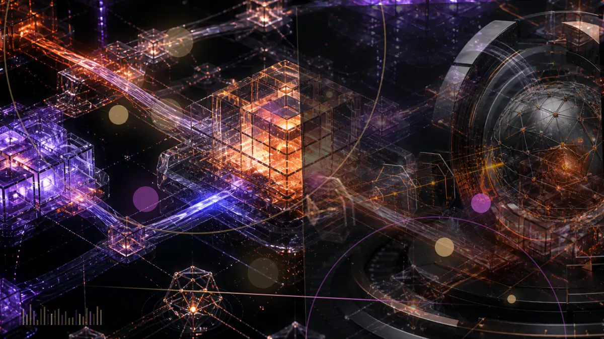 Conceptual illustration of a paused United States Senate hearing calendar surrounded by digital-asset market and blockchain symbols