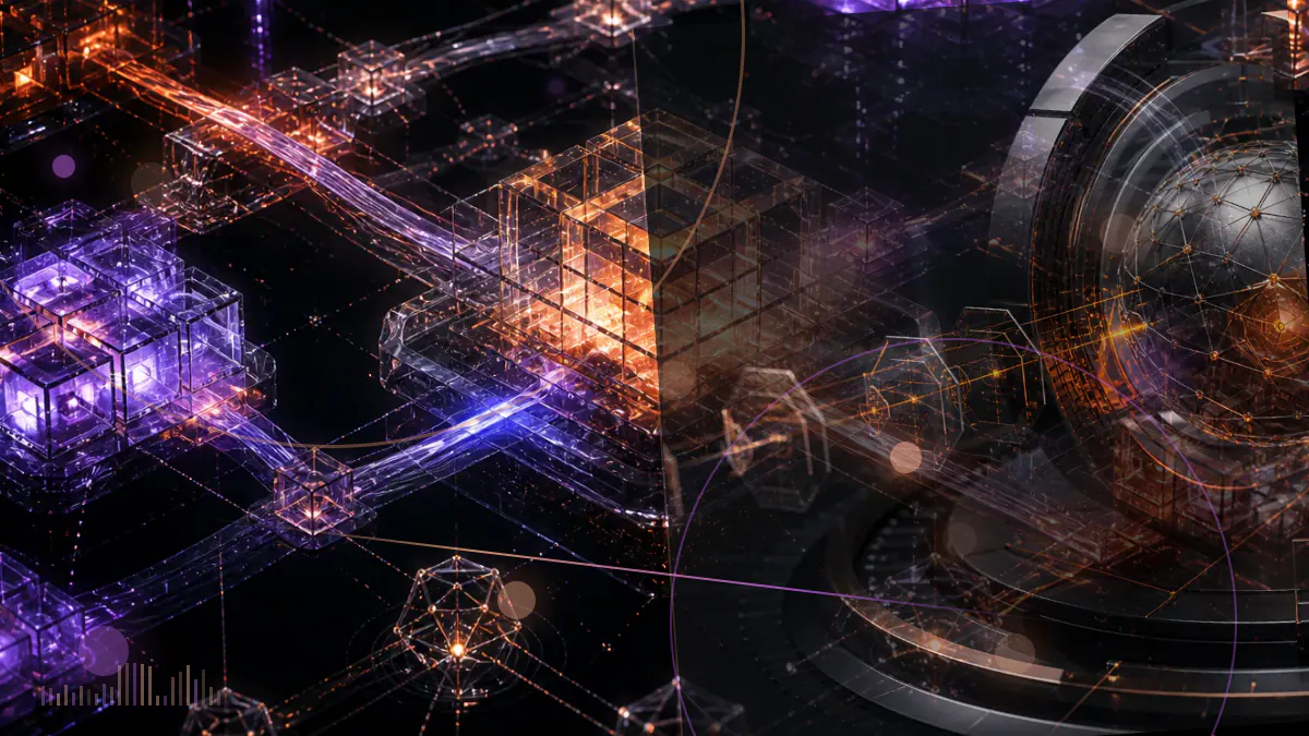 Conceptual illustration of investigators examining token-listing records inside a South Korean cryptocurrency exchange