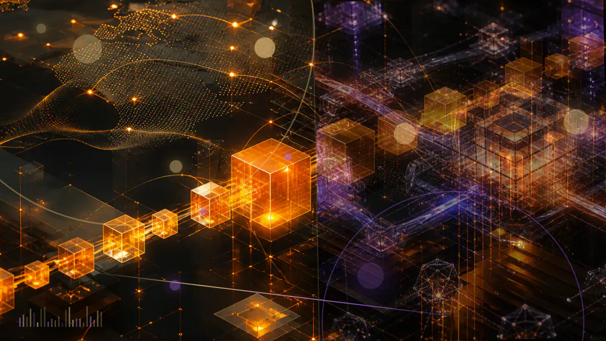 Conceptual illustration of Shardeum validators coordinating a blockchain software and security upgrade