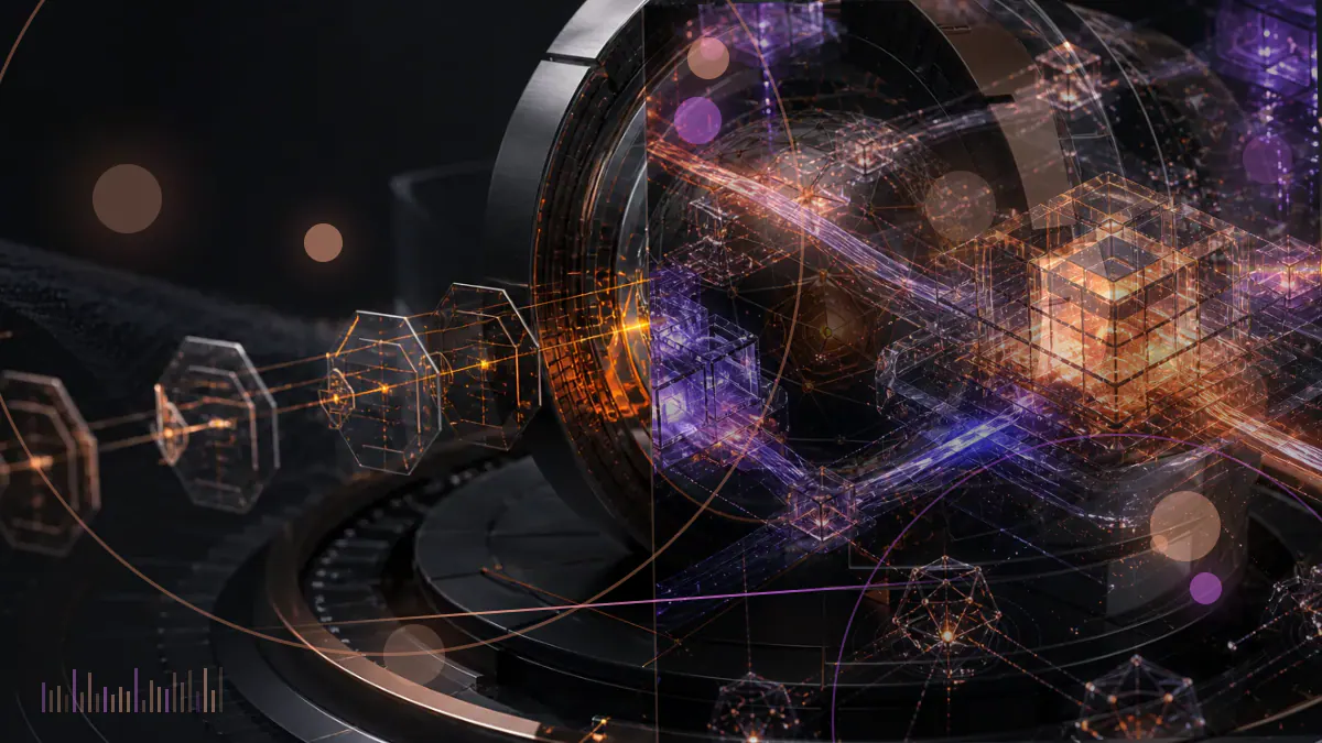 Conceptual illustration of DAO votes moving from Ethereum through cryptographic proofs into Starknet smart contracts