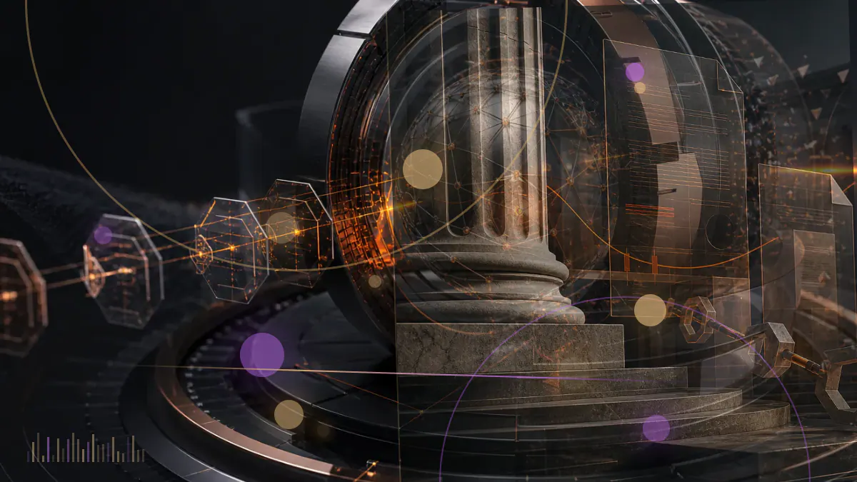 Conceptual illustration of a euro-denominated digital token connecting Societe Generale-FORGE infrastructure with the Stellar blockchain