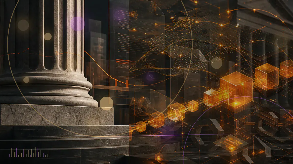Conceptual illustration of Solana tokens flowing into newly listed exchange-traded funds alongside staking infrastructure