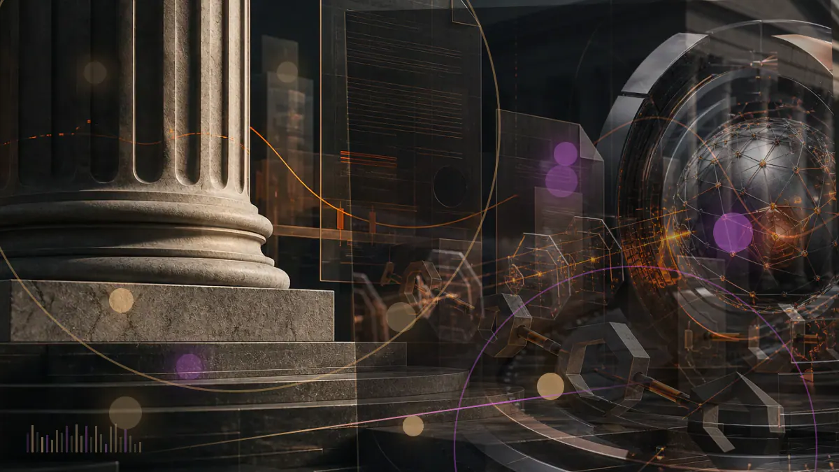 Conceptual illustration of bitcoin-backed fund shares moving through institutional creation and redemption channels