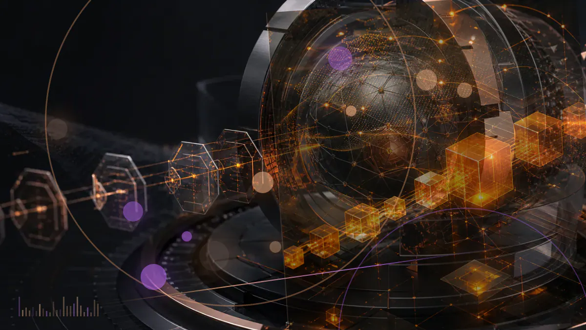 Conceptual illustration of bitcoin tokens moving through institutional fund channels and exchange-traded product ledgers